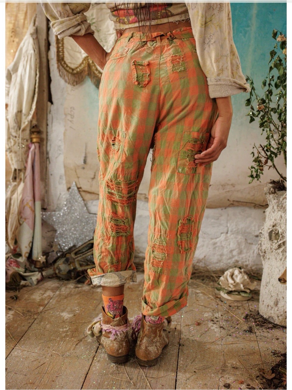 NWT Magnolia Pearl Check Charmie Trousers - Picture 3 of 11